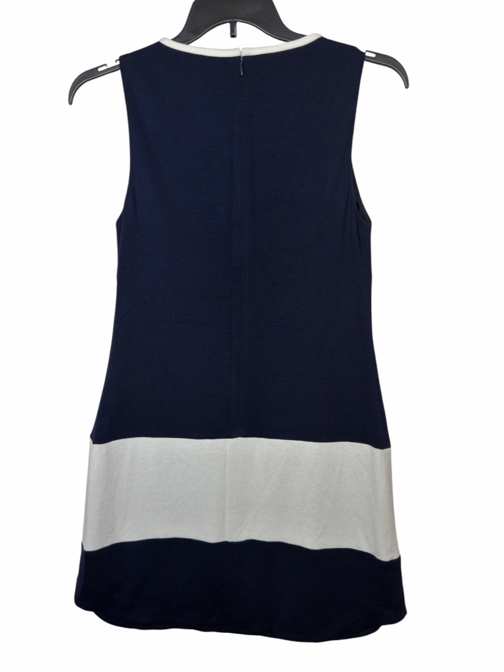 Trina Turk NWOT Navy Blue and White Colorblock  Sleeveless Shift Dress. Size 8. - Picture 9 of 15